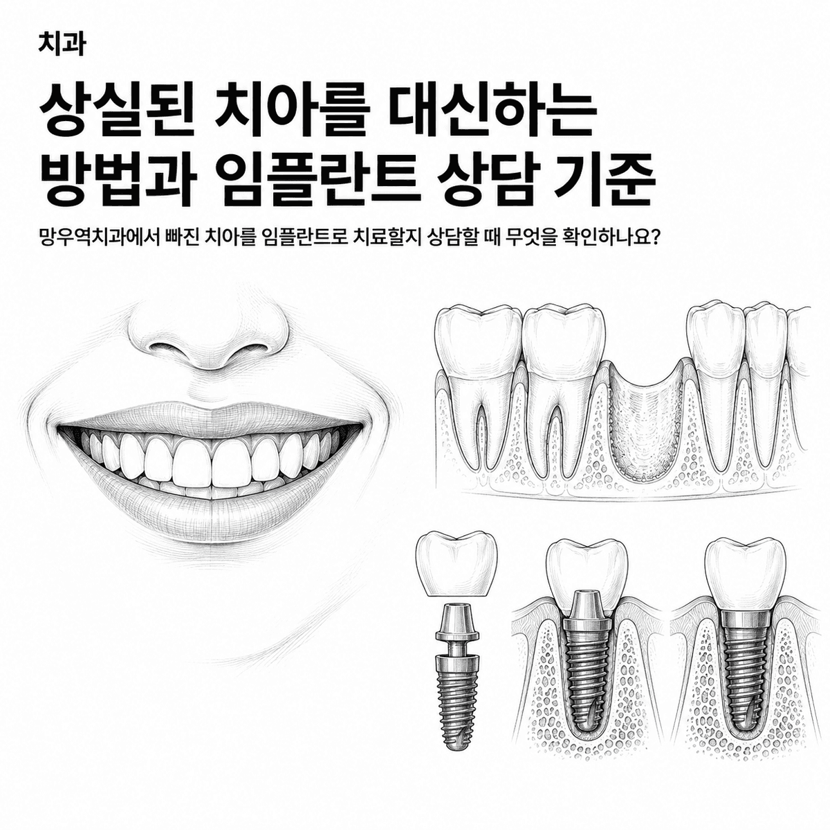 서울 치과 상실된 치아를 대신하는 방법과 임플란트 상담 기준 핵심 정보 이미지